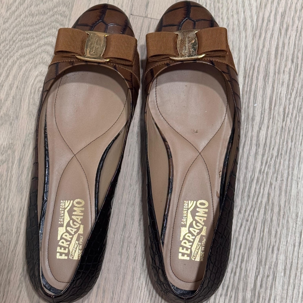 Salvatore Ferragamo Brown Leather Women's Shoes